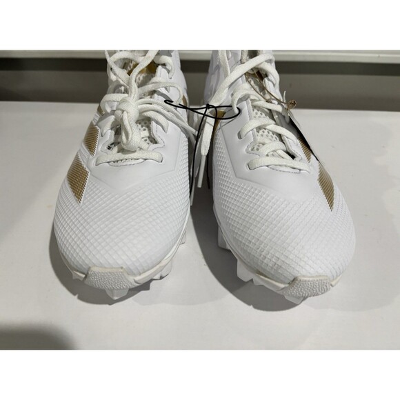 Adidas Adizero Impact.2 MD Mens Shoes Sz 9 White Gold Lace-Up Football Cleats - Picture 6 of 8
